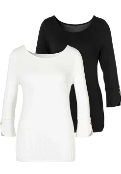 LASCANA Multi Pack Tops-2 Pk 3/4 Sleeve Tops