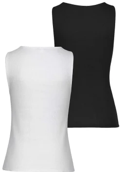 LASCANA Sleeveless Tops-2 Pk Basic Tank Tops