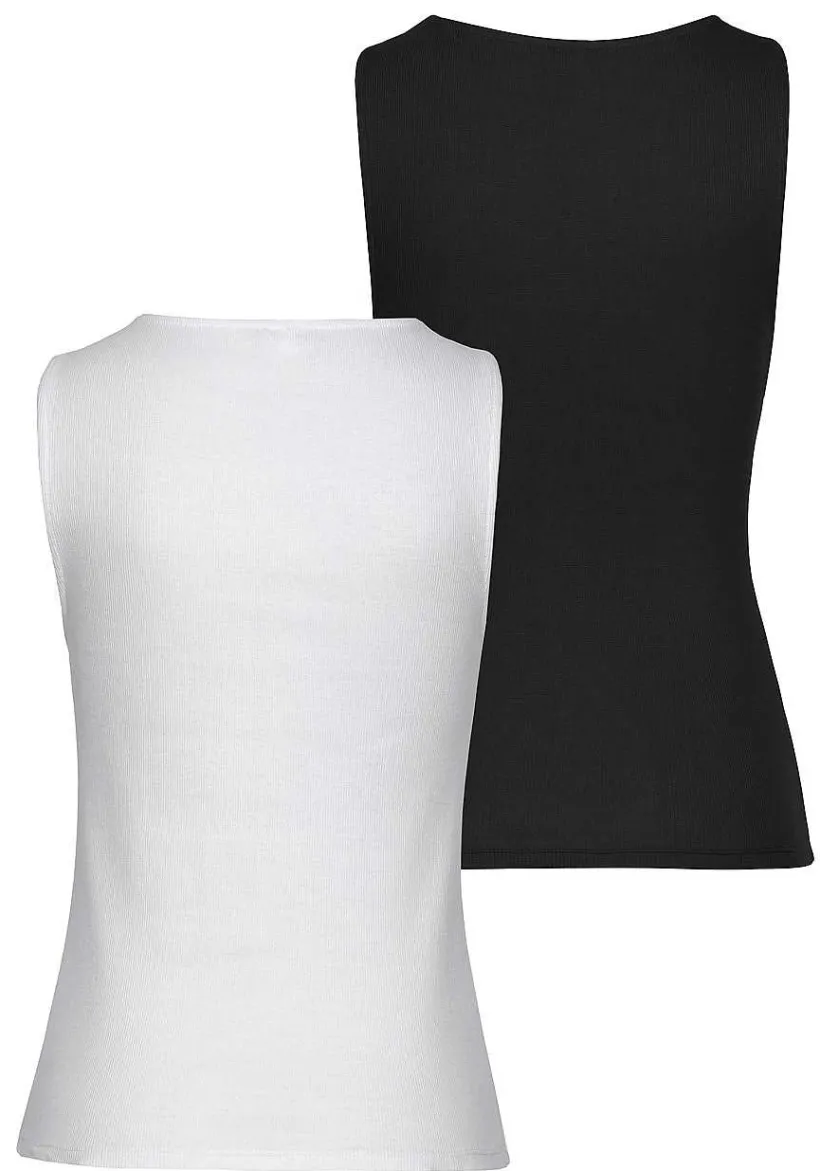 LASCANA Sleeveless Tops-2 Pk Basic Tank Tops