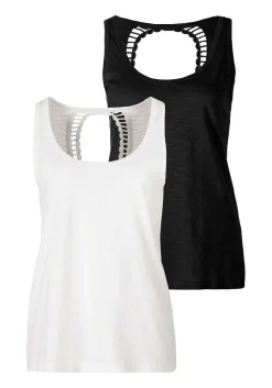 LASCANA Multi Pack Tops-2 Pk Crochet Back Tops