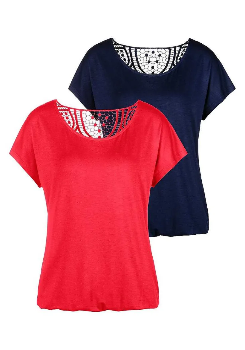 LASCANA Multi Pack Tops-2 Pk Crochet Lace Back Tops