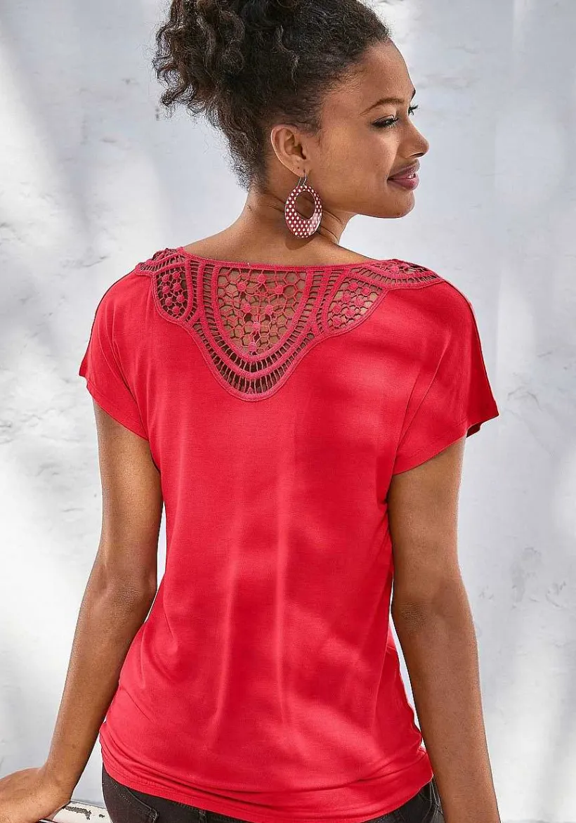LASCANA Multi Pack Tops-2 Pk Crochet Lace Back Tops