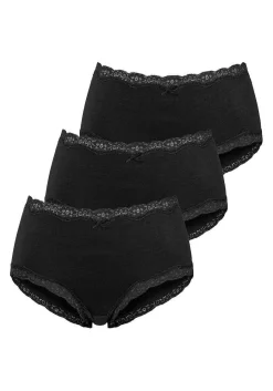 LASCANA Panty Packs-3 Pk Lace Trim Hipster Panties