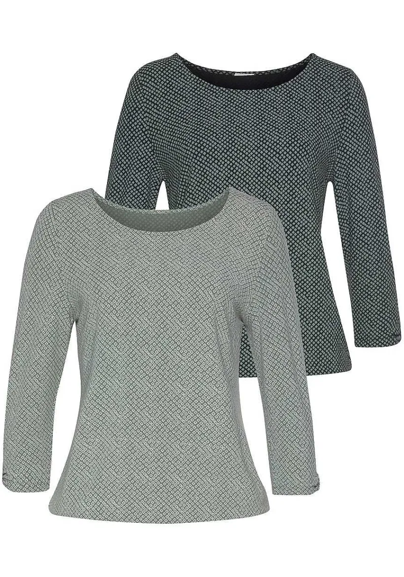 LASCANA Multi Pack Tops-2 Pk Printed 3/4 Sleeve Tops