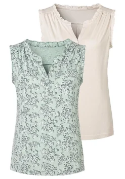 LASCANA Multi Pack Tops-2 Pk Ruffle Detail Tops