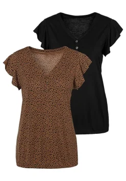 LASCANA Multi Pack Tops-2 Pk Ruffle Sleeve Tops