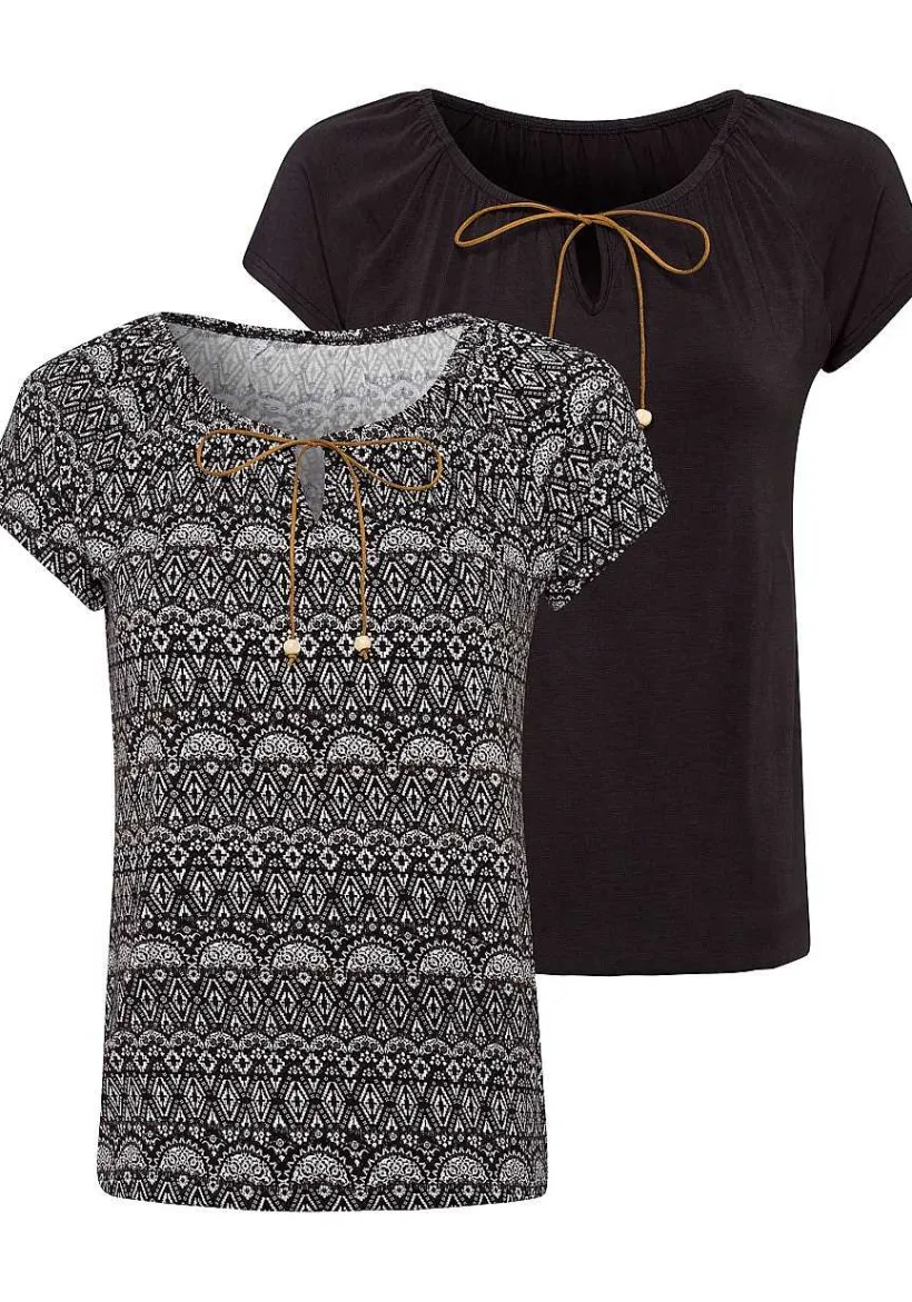 LASCANA Multi Pack Tops-2 Pk Short Sleeve Tops
