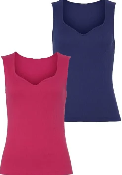 LASCANA Multi Pack Tops-2 Pk Sweetheart Tank Tops