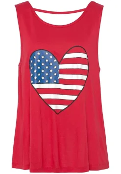 LASCANA Sleeveless Tops-American Flag Graphic Print Tank Top
