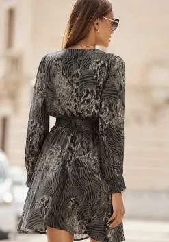 LASCANA Short Dresses-Animal Print Long Sleeve Dress