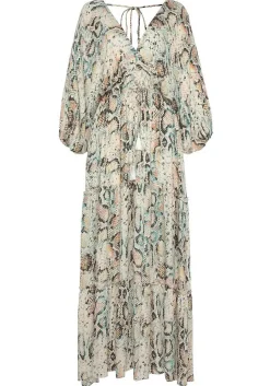 LASCANA Maxi Dresses-Animal Print Tiered Maxi Dress