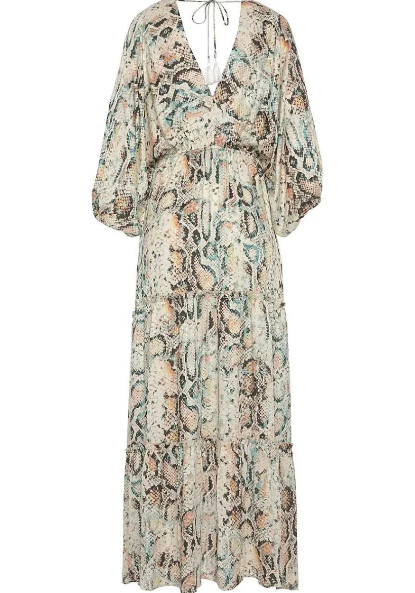 LASCANA Maxi Dresses-Animal Print Tiered Maxi Dress