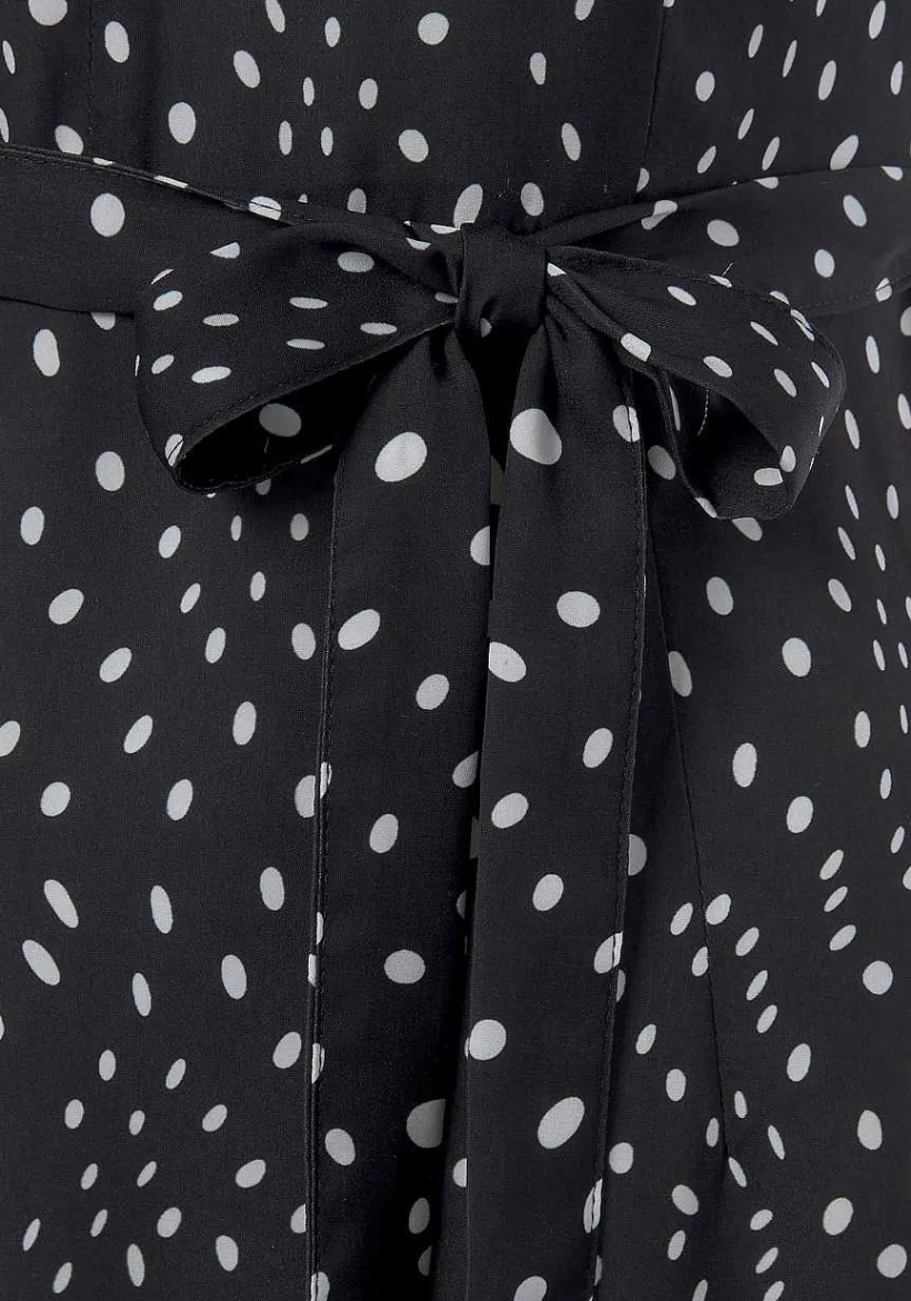LASCANA Short Dresses-Asymmetrical Dot Print Dress