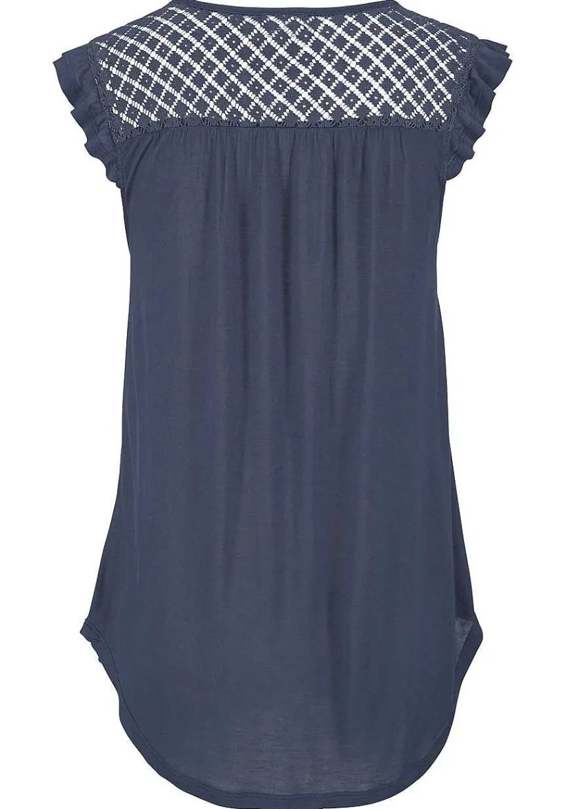 LASCANA Sleeveless Tops-Back Lace Insert Top