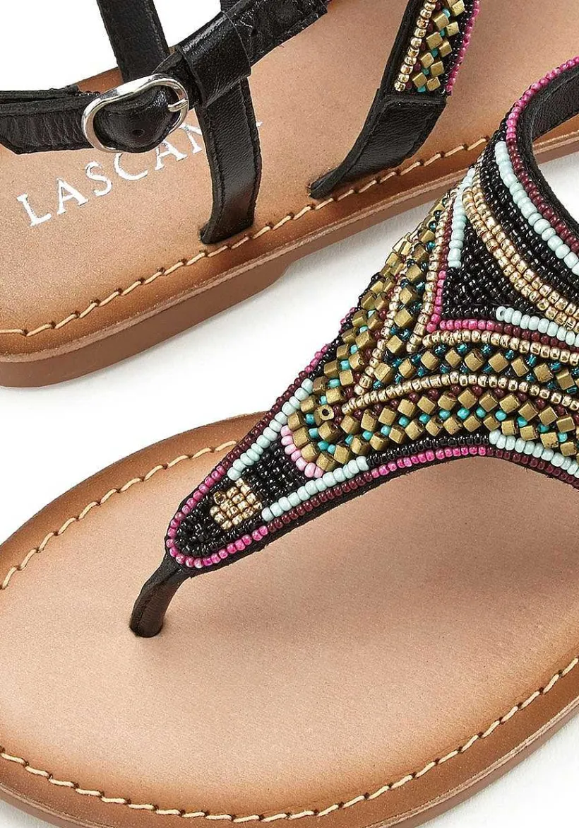 LASCANA Sandals-Beaded Leather Sandals