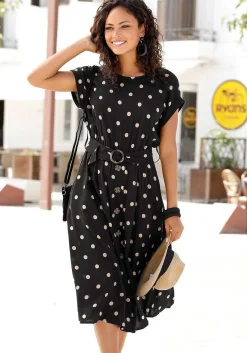 LASCANA Fall Dresses-Belted Polka Dot Dress