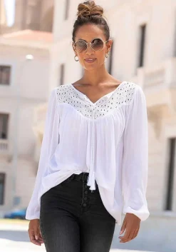 LASCANA Blouses-Boho Eyelet Blouse