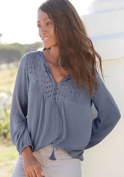 LASCANA Blouses-Boho Eyelet Blouse