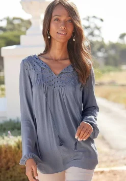 LASCANA Blouses-Boho Eyelet Blouse