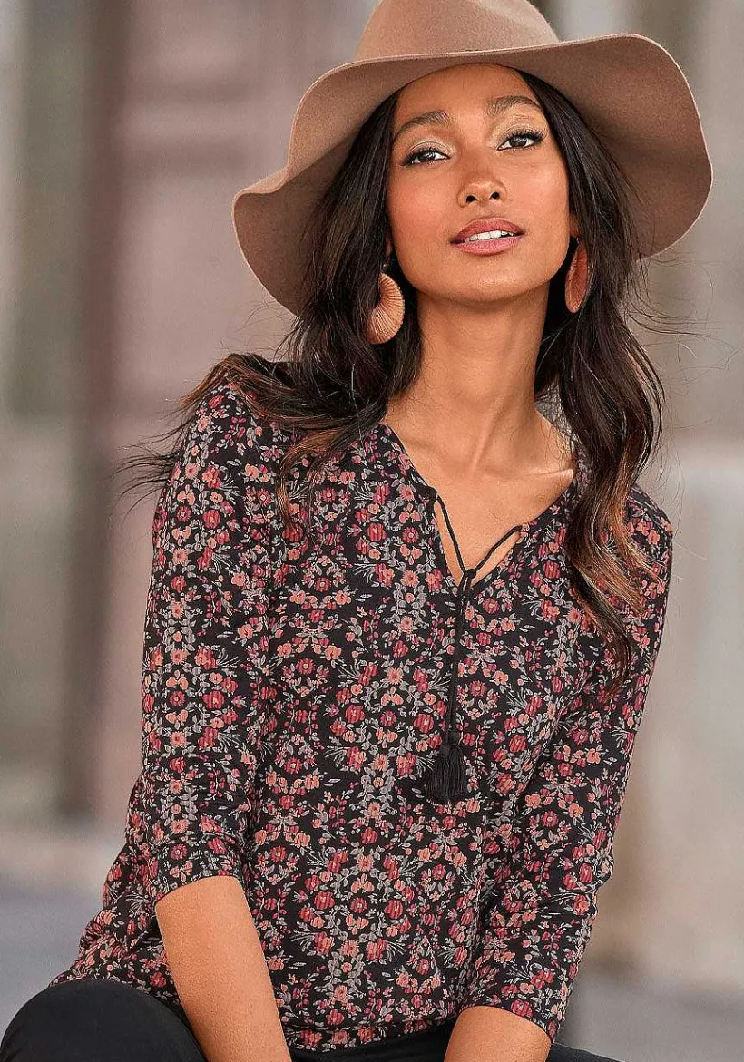 LASCANA Blouses-Boho Tie Neck Blouse