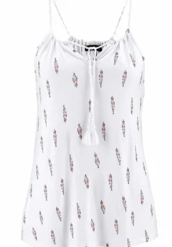 LASCANA Sleeveless Tops-Braided Strap Print Top