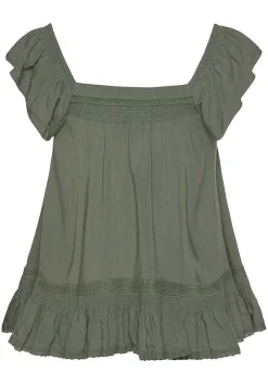 LASCANA Blouses-Button Down Ruffle Blouse