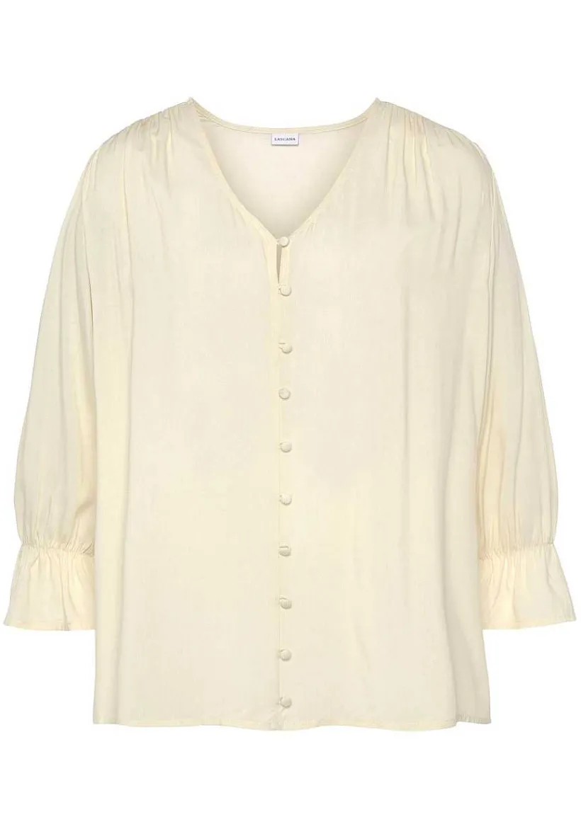 LASCANA Blouses-Button Down V-Neck Blouse