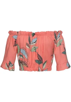 LASCANA Short Sleeve Tops-Carmen Style Crop Top