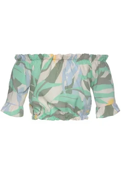 LASCANA Short Sleeve Tops-Carmen Style Crop Top