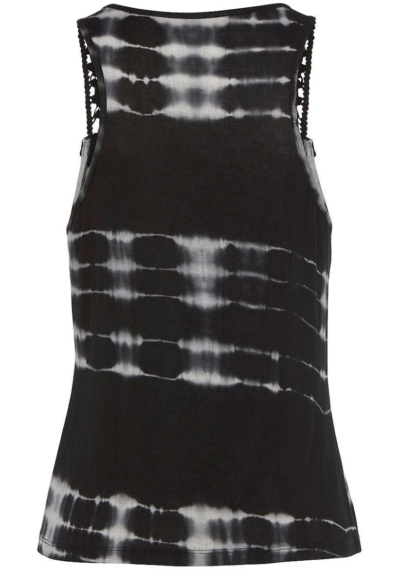 LASCANA Sleeveless Tops-Crochet Detail Tie Dye Top