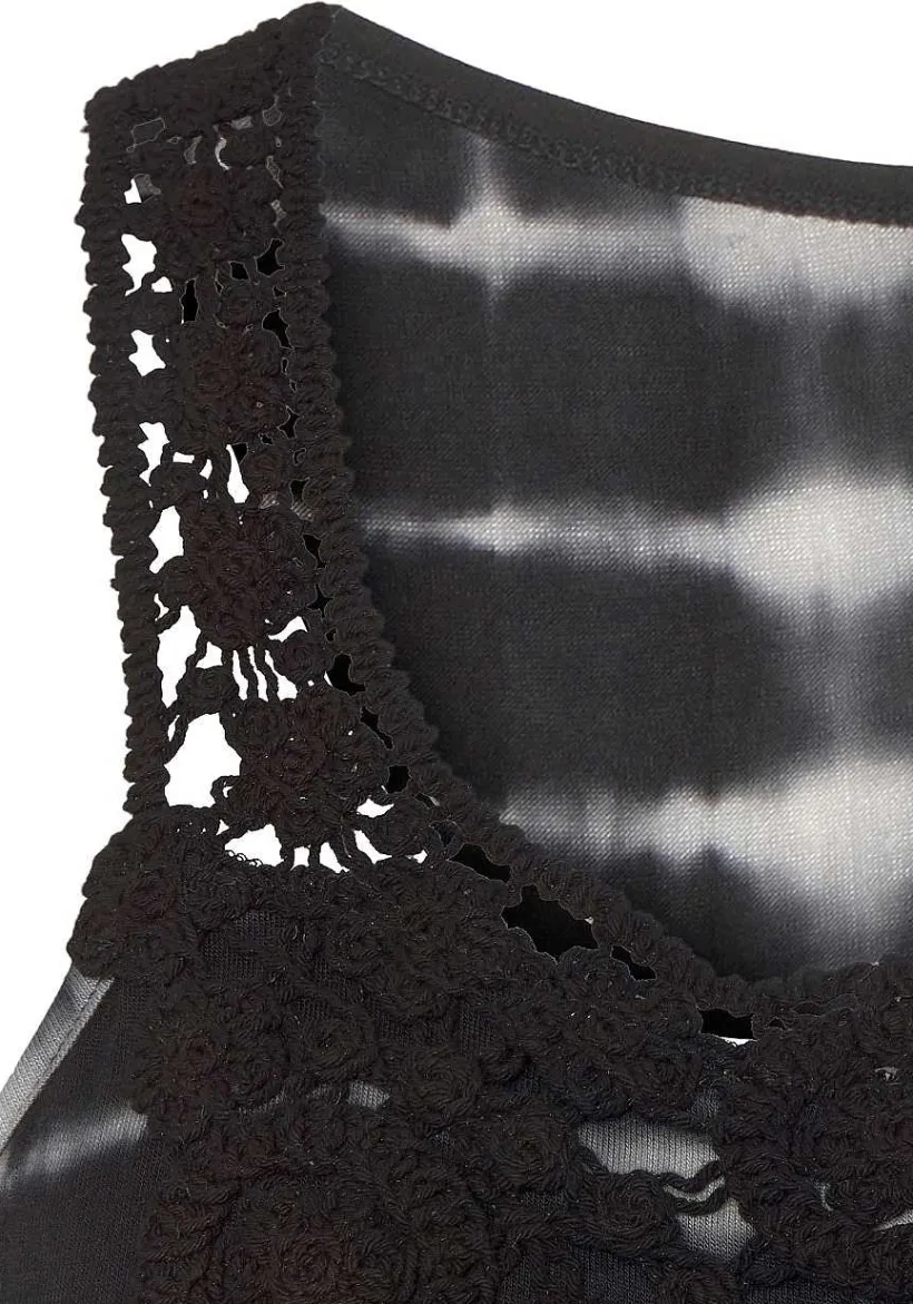 LASCANA Sleeveless Tops-Crochet Detail Tie Dye Top