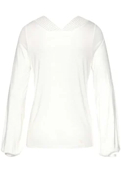LASCANA Long Sleeve Tops-Crochet Long Sleeve Top