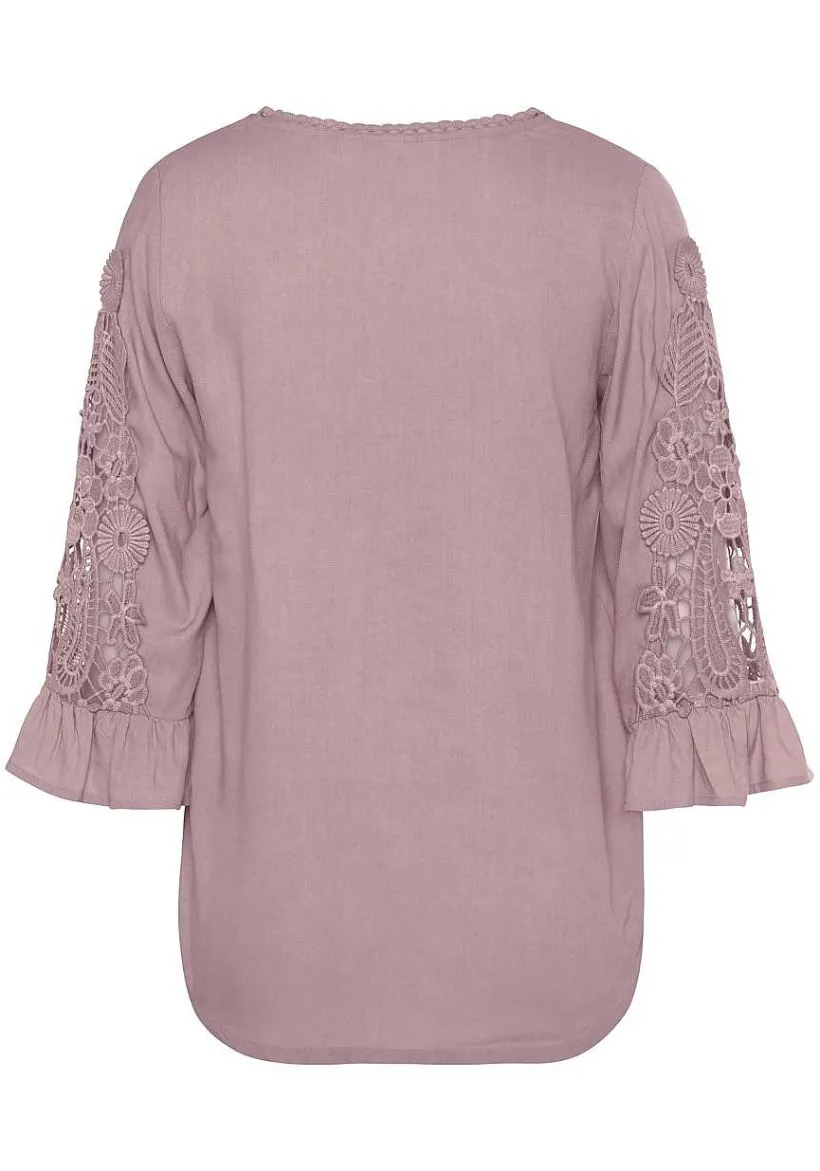 LASCANA Blouses-Crochet Sleeve Blouse
