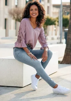 LASCANA Blouses-Crochet Sleeve Blouse