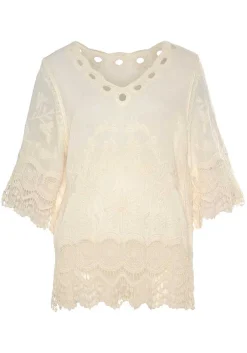 LASCANA Blouses-Crochet Trim Tunic Blouse