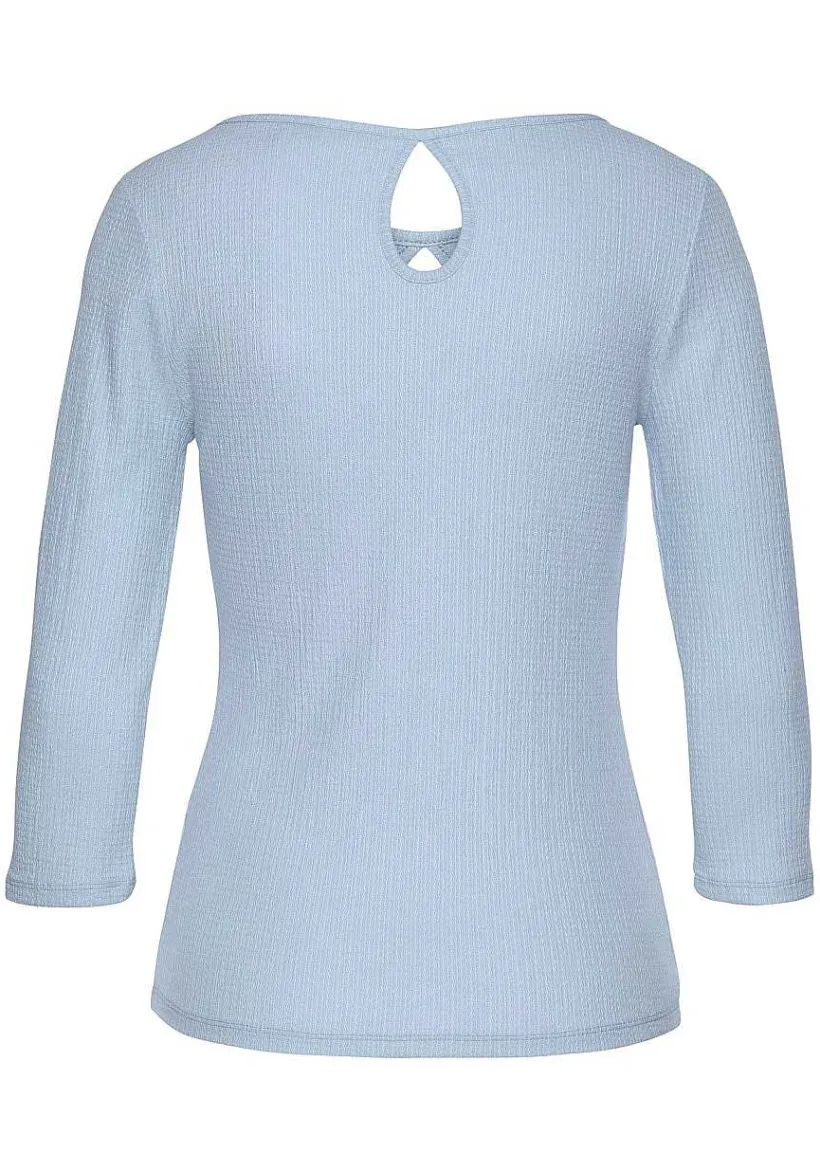 LASCANA Long Sleeve Tops-Cut Out 3/4 Sleeve Top