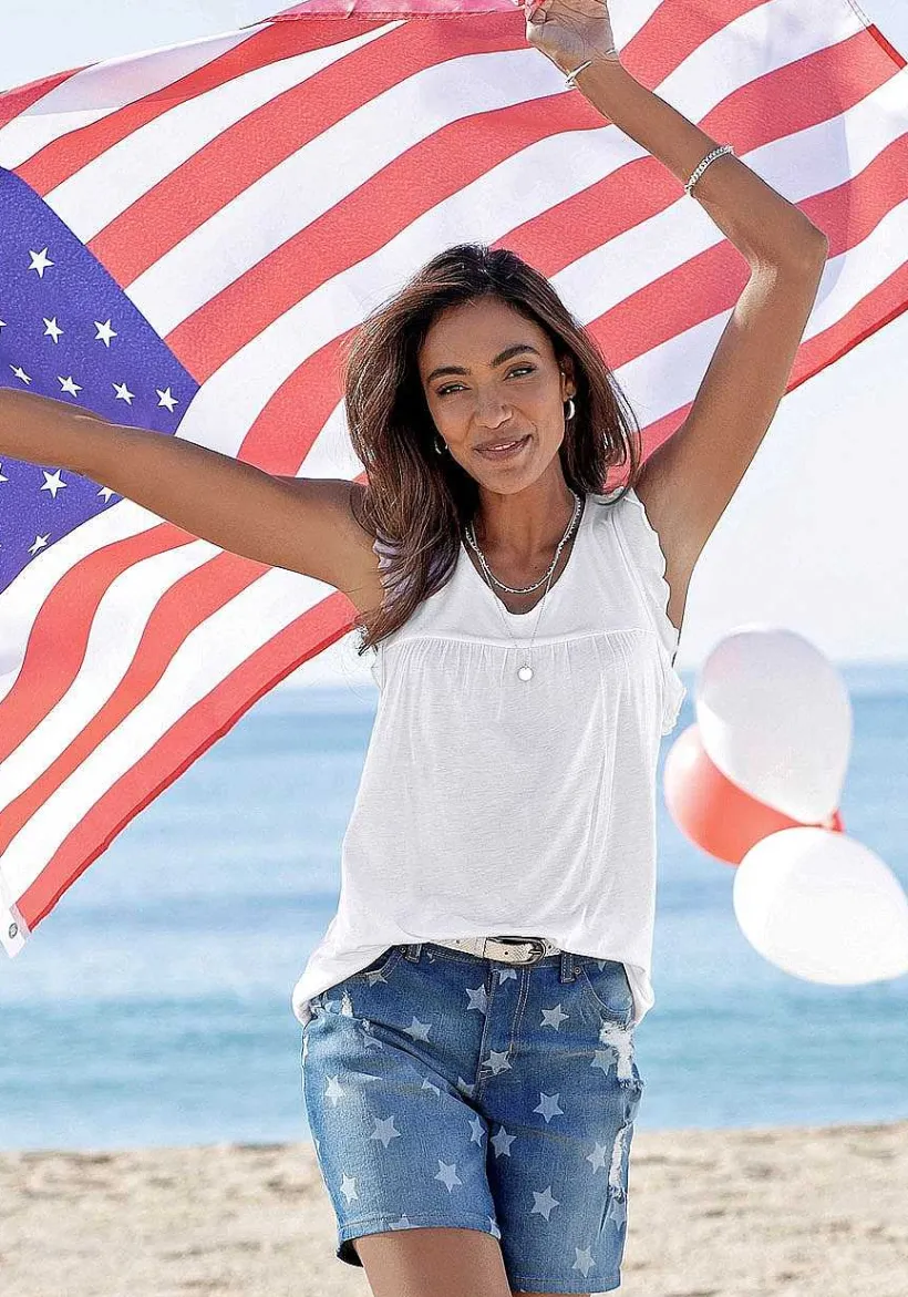 LASCANA Shorts-Distressed Jean Shorts