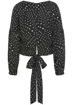 LASCANA Blouses-Dot Print Long Sleeve Blouse
