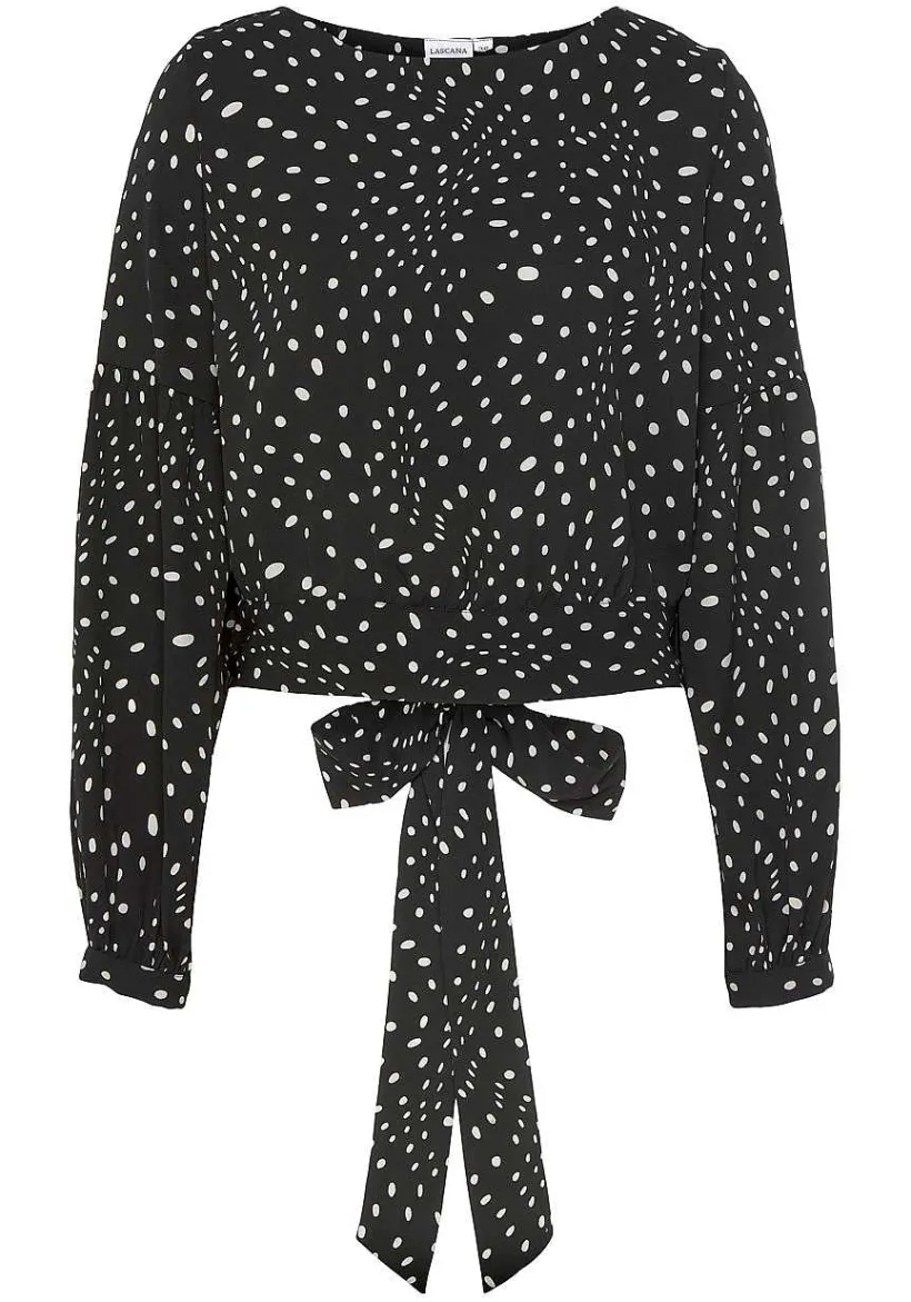 LASCANA Blouses-Dot Print Long Sleeve Blouse