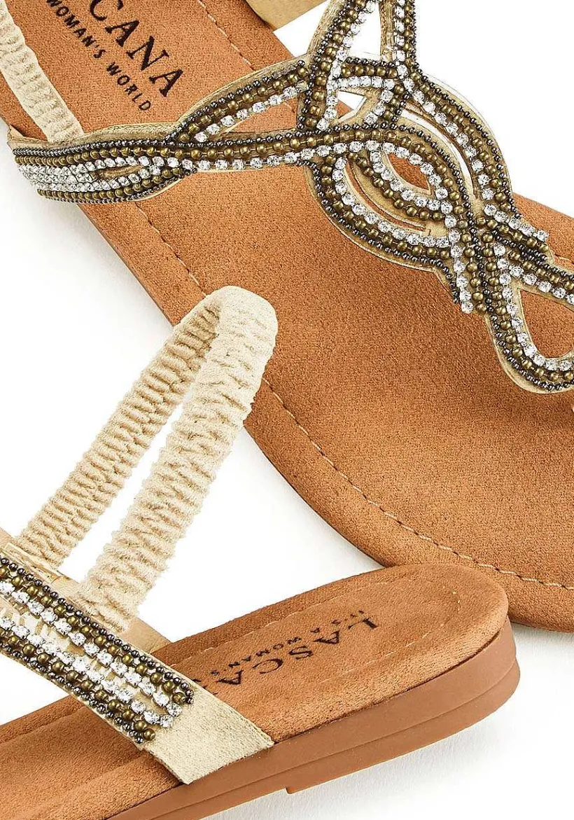 LASCANA Sandals-Embellished Beaded Sandals