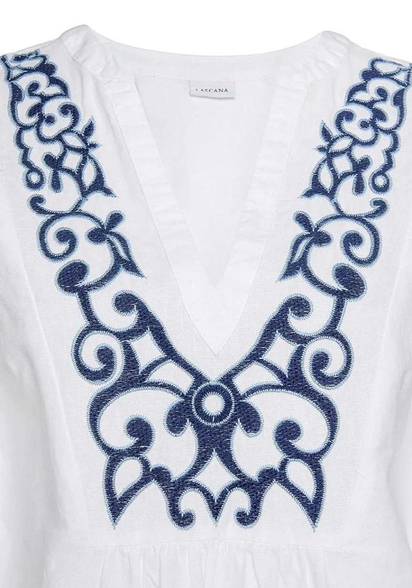 LASCANA Blouses-Embroidered Long Sleeve Blouse
