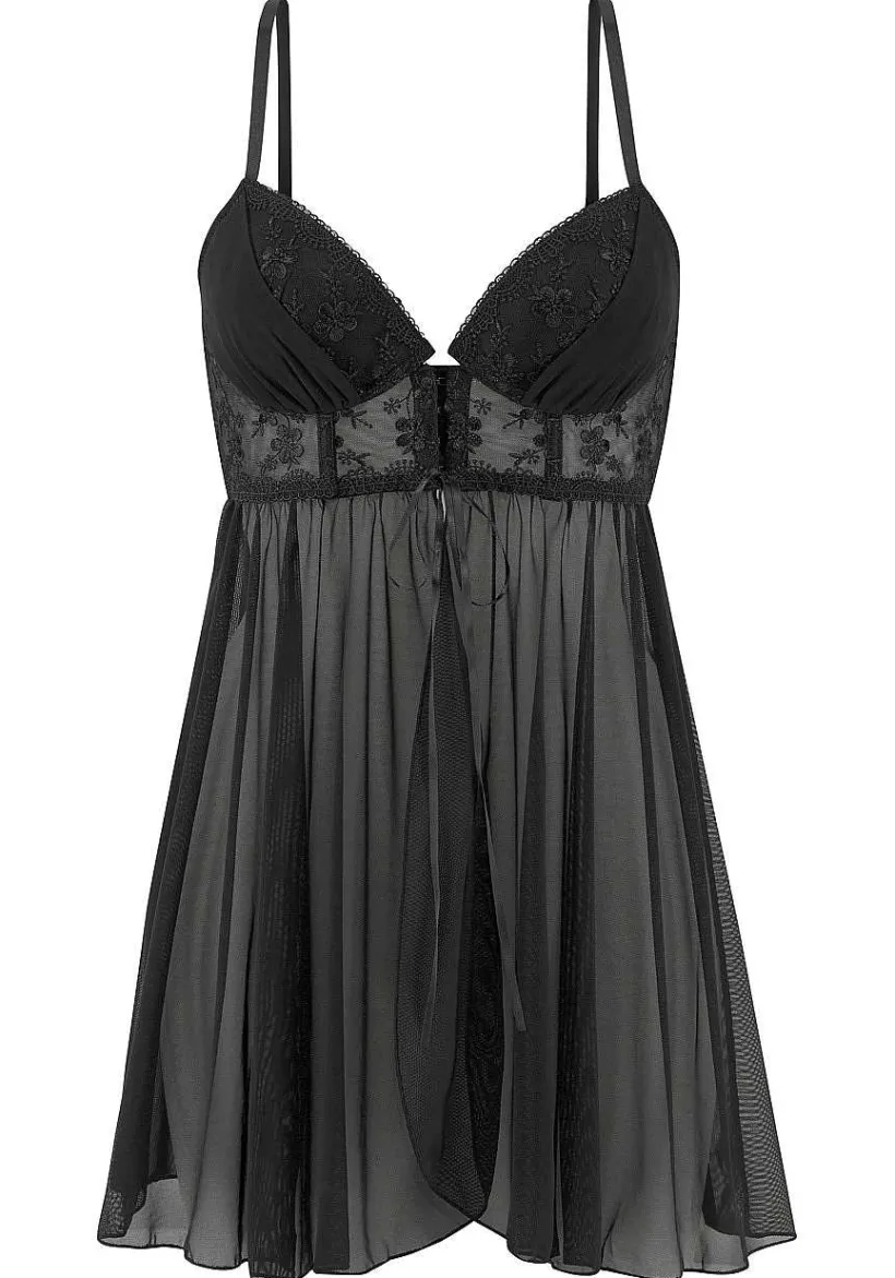 LASCANA Babydolls & Negligees-Embroidered Push Up Babydoll