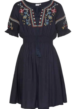 LASCANA Sundresses-Embroidered Short Sleeve Dress