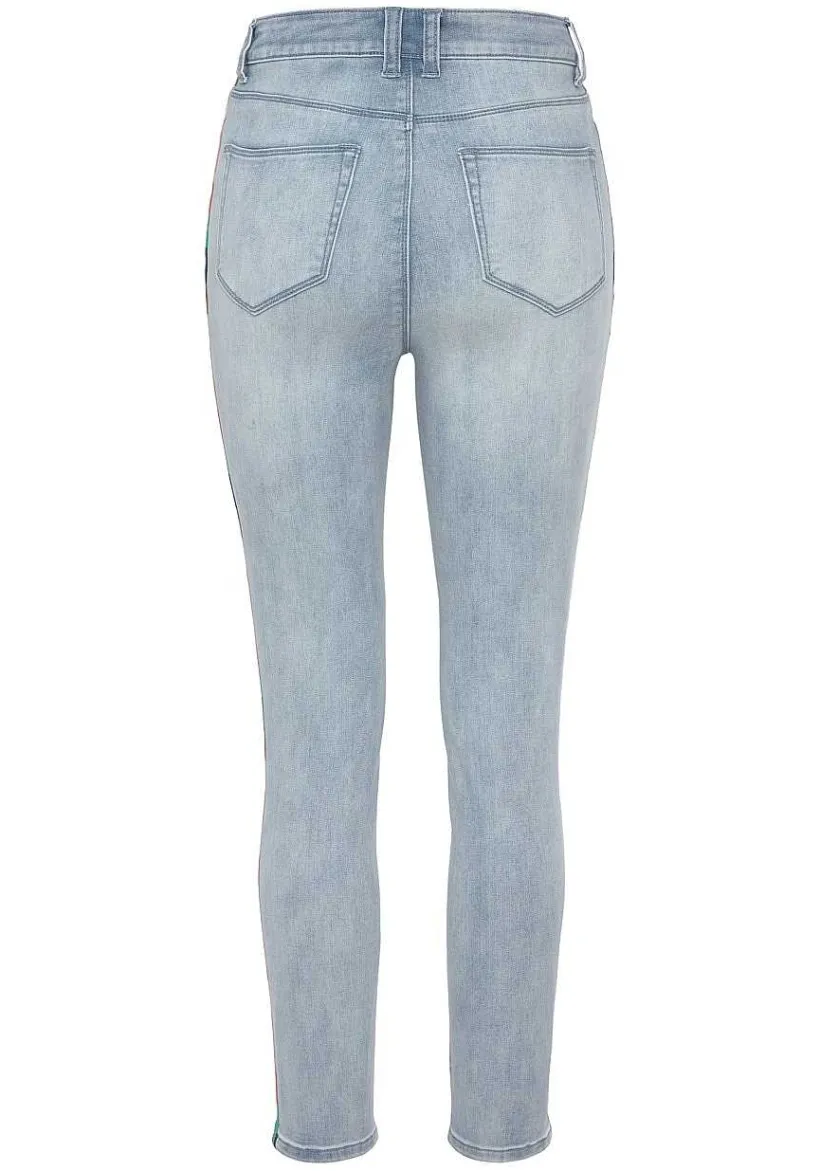 LASCANA Pants-Embroidered Side Trim Jeans