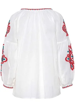 LASCANA Blouses-Embroidered Sleeve Blouse