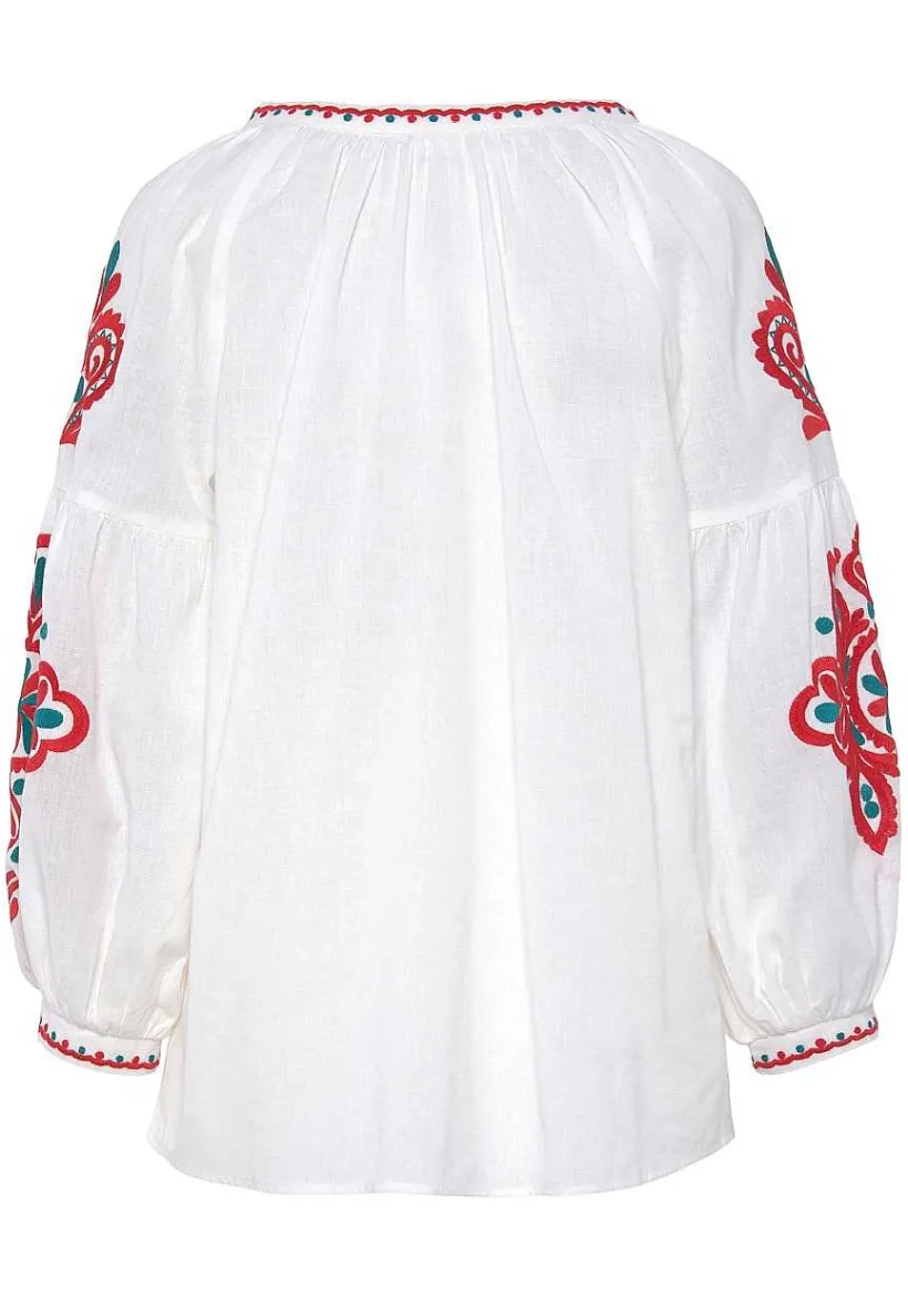 LASCANA Blouses-Embroidered Sleeve Blouse