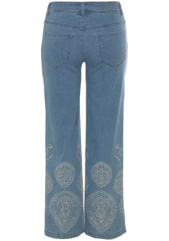 LASCANA Pants-Embroidered Wide Leg Jeans