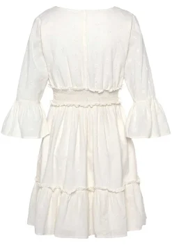 LASCANA Short Dresses-Eyelet Detail V-Neck Dress