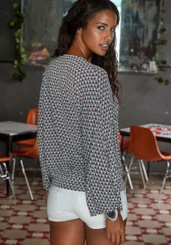 LASCANA Long Sleeve Tops-Flare Sleeve Print Top