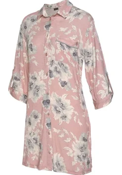 LASCANA Pajamas & Sets-Floral Button Up Sleep Shirt